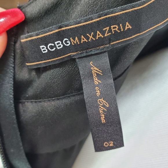 BCBG Max Azria Black Chiffon/ Tiered Ruffle Rhinestone Silk Gown Size 2 Prom - Picture 9 of 12